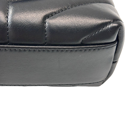 SAINT LAURENT Matelassé Calfskin Loulou Shoulder Bag Black