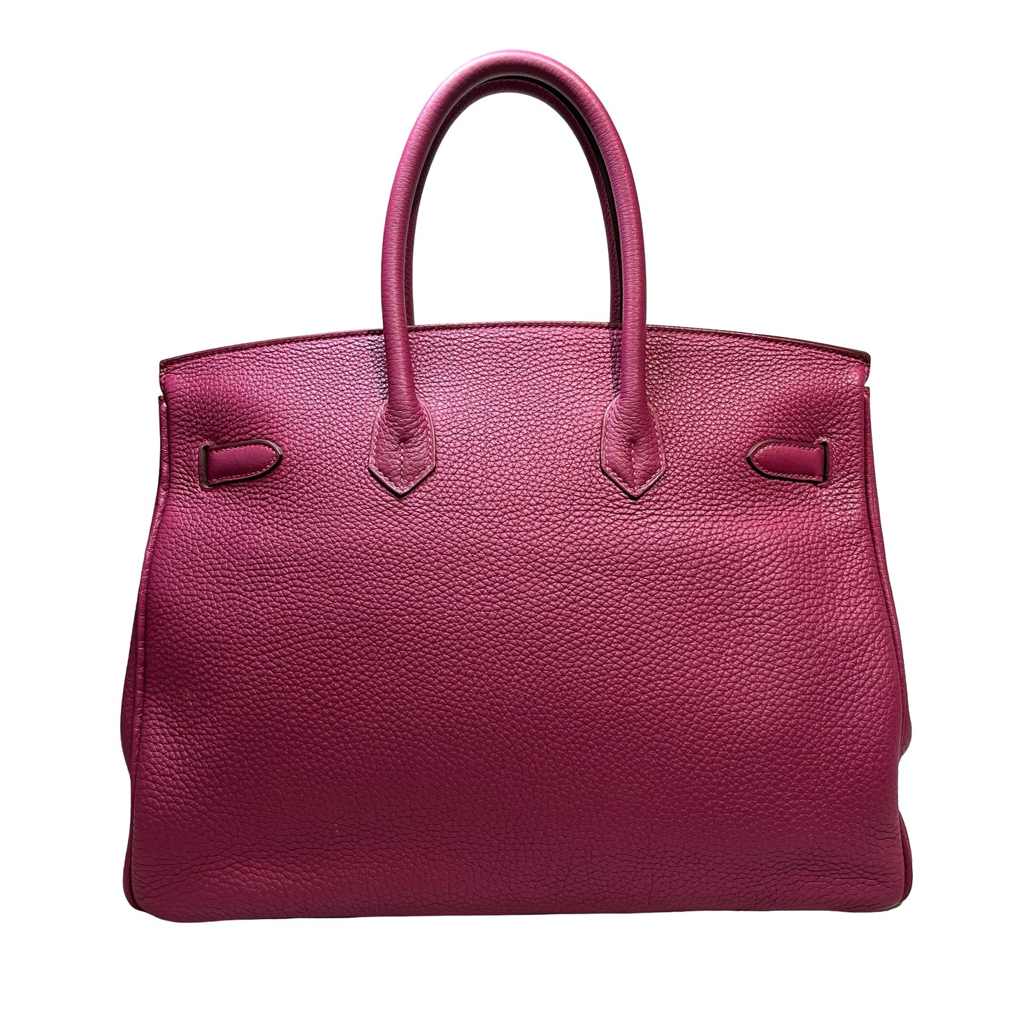 Used Hermès Calfskin Leather Birkin 35 Tote Bag GHW Purple