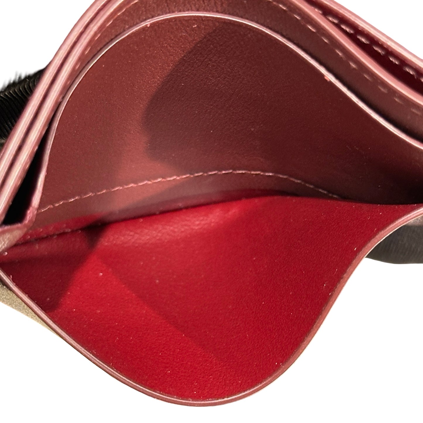CARTIER Leather Must de Cartier Double Card case Burgundy