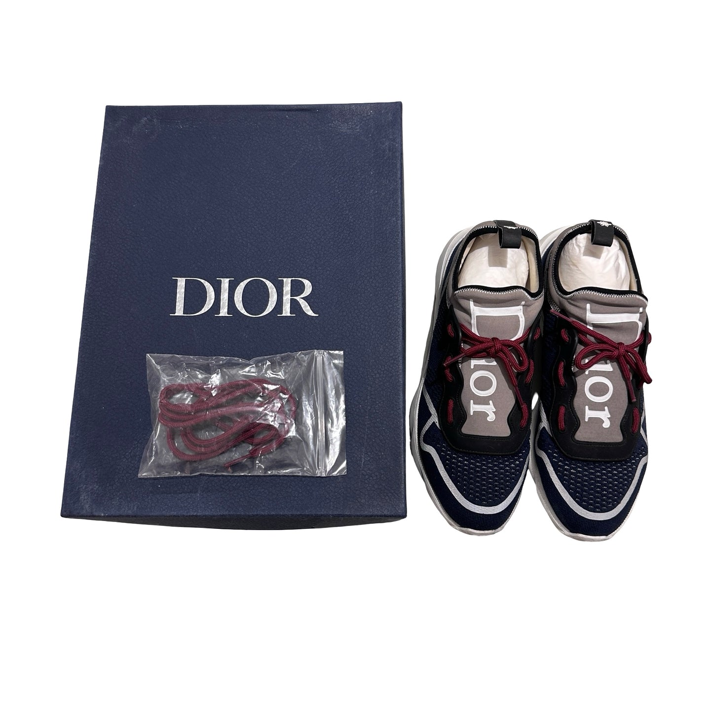 Used DIOR Sneakers Shoes Navy Blue Red