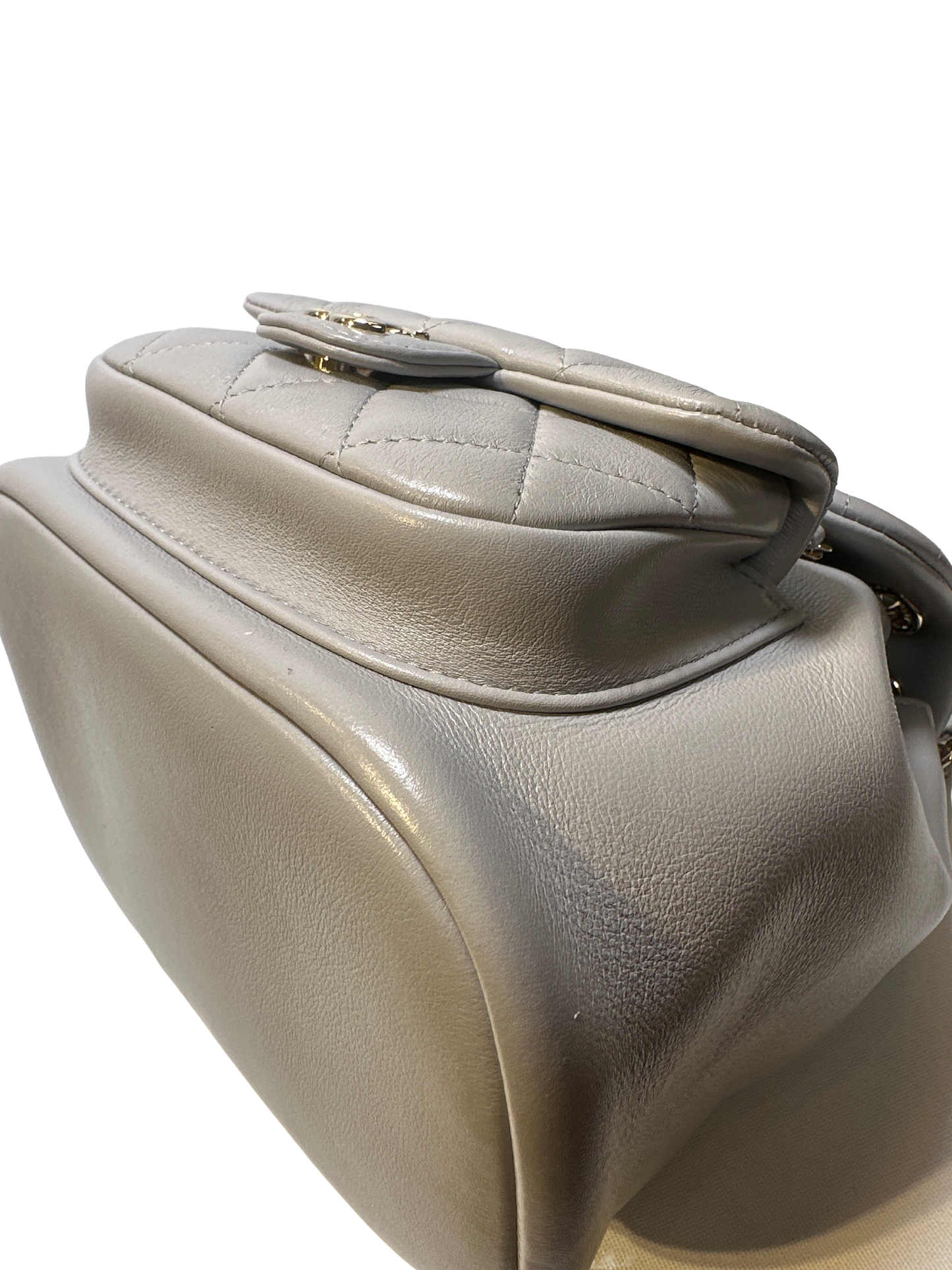 Used CHANEL Duma small Backpack (Rucksack) Grey GHW