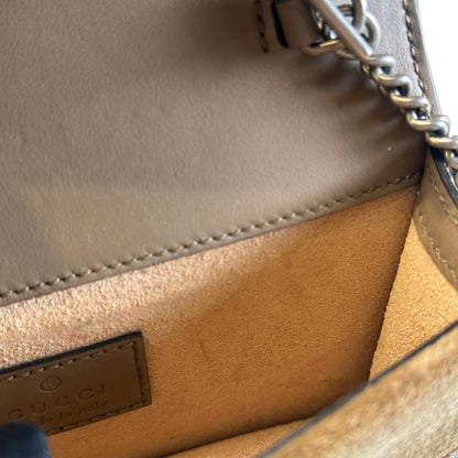 Used GUCCI GG Supreme Dionysus Chain Shoulder Bag Beige Ebony Taupe