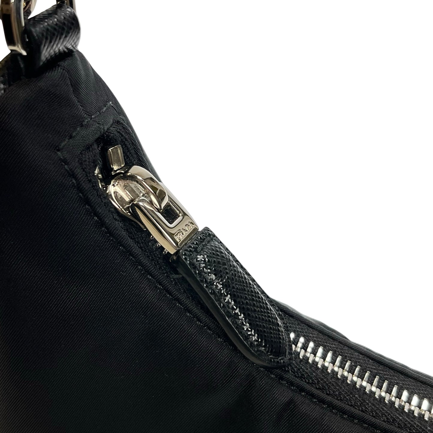 Used PRADA Re-Nylon Saffiano leather Re-Edition 2005 Shoulder Bag Black PHW