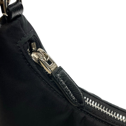 Used PRADA Re-Nylon Saffiano leather Re-Edition 2005 Shoulder Bag Black PHW