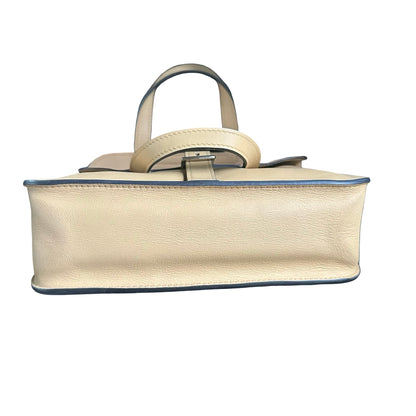 Used HERMES Swift Mini Halzan Handbag Beige PHW
