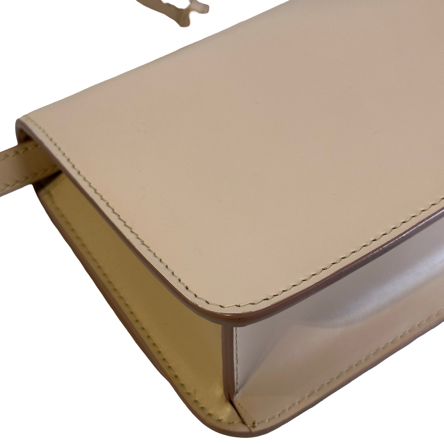 Used BURBERRY Calfskin TB Bag Shoulder Bag Beige