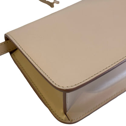 Used BURBERRY Calfskin TB Bag Shoulder Bag Beige