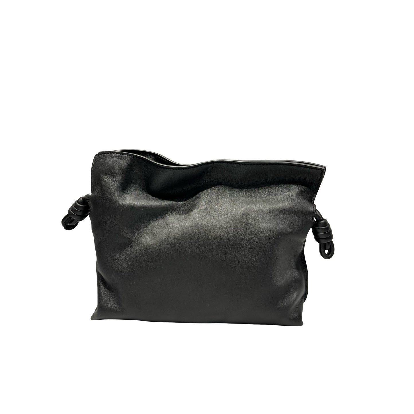 Used LOEWE Calfskin Leather Hamenco Cross Body Bag Black