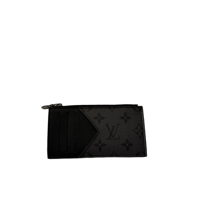 Used Louis Vuitton Coin card holder Coin Purse PHW Black