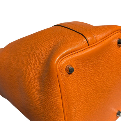 Used HERMÈS TC Picotin 18 Handbag Orange (93) PHW