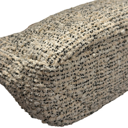 Used CHANEL Tweed 19 Small Cross Body Bag GHW Beige White