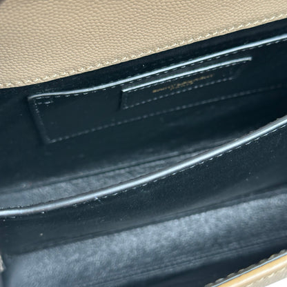 Used SAINT LAURENT grained calfskin Cassandra Handbag taupe