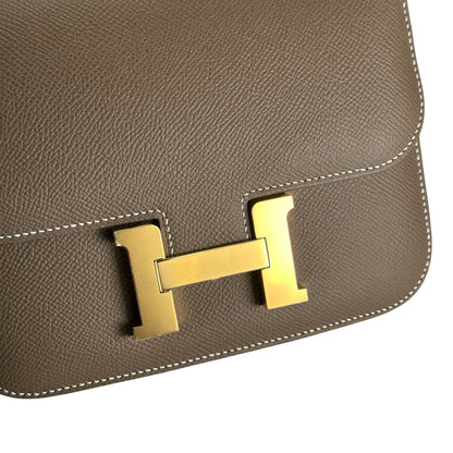 Brand New HERMES Epsom Leather Constance Shoulder Bag Etoupe