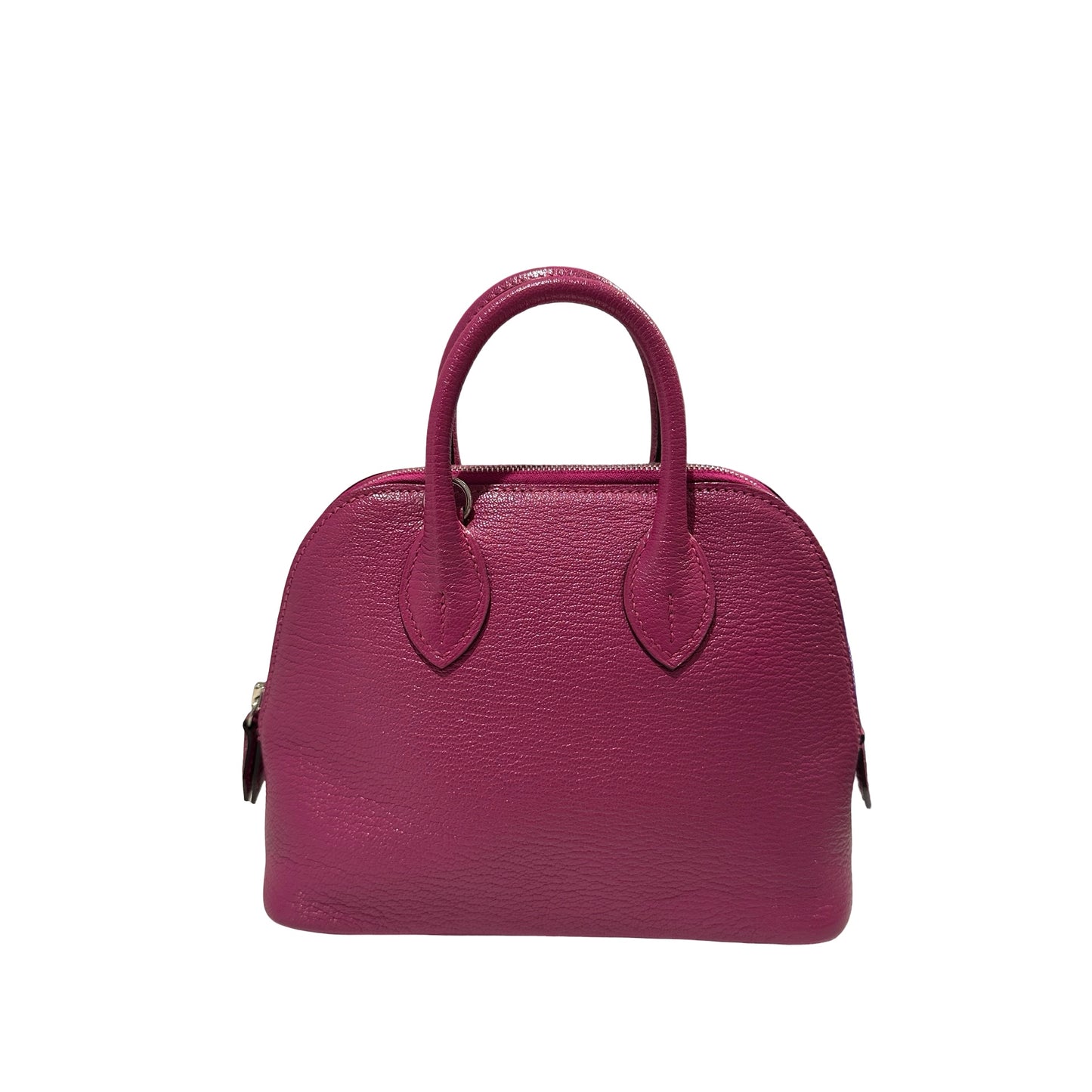 Used HERMES Chevre Mini Bolide Handbag L3 Rose Purple PHW