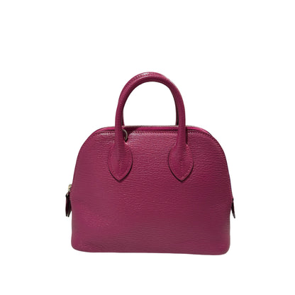 Used HERMES Chevre Mini Bolide Handbag L3 Rose Purple PHW