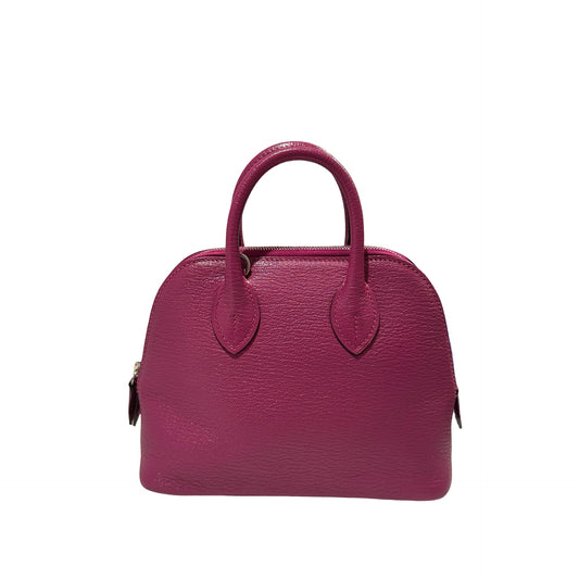 Used HERMES Chevre Mini Bolide Handbag L3 Rose Purple PHW