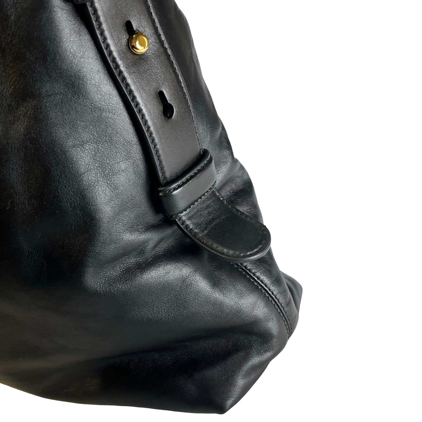 Used GUCCI Solid Medium Shoulder Shoulder Bag Black GHW