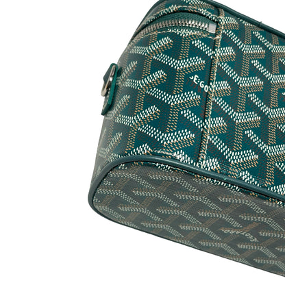Used GOYARD Canvas Vanity Case Cross Body Bag Green PHW