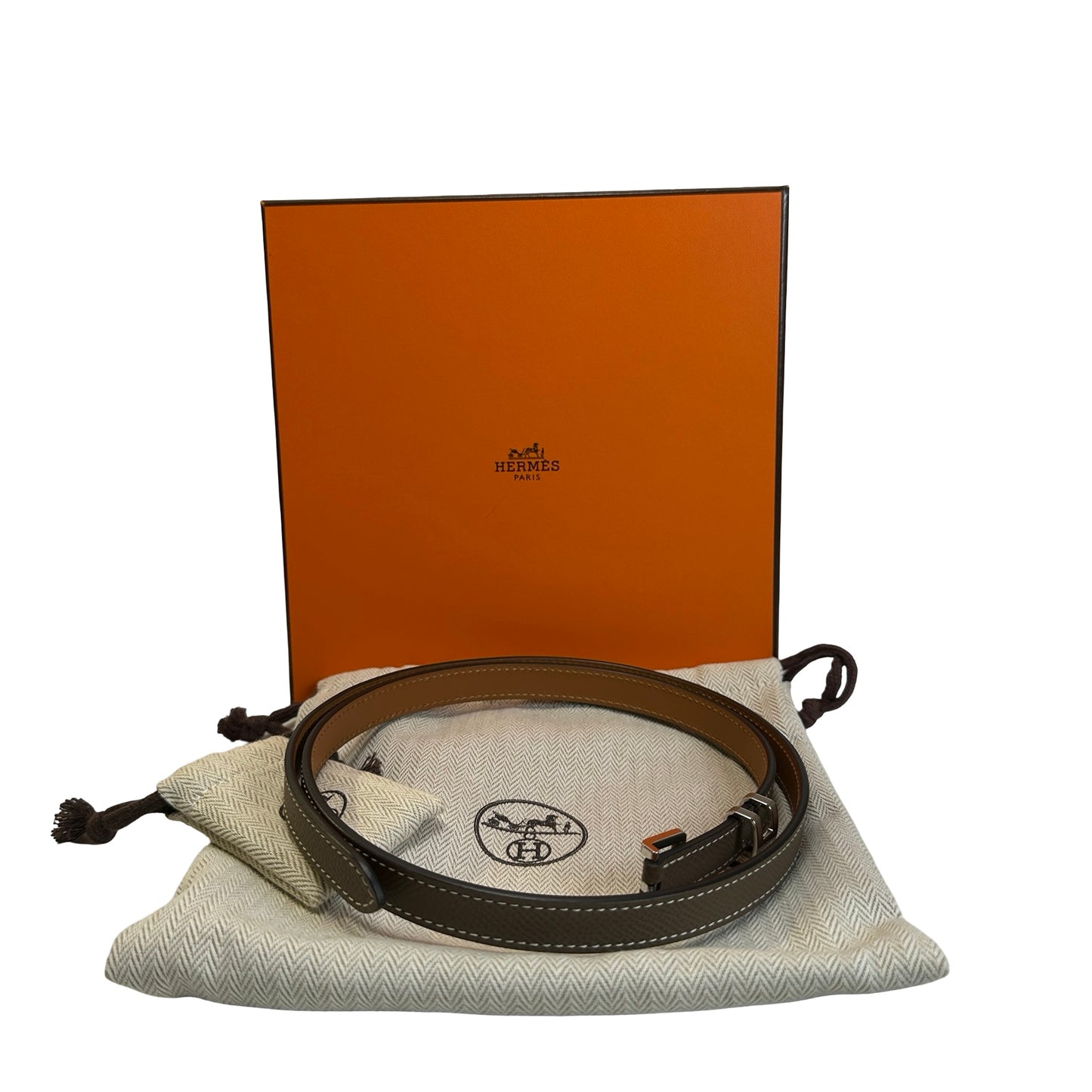 Used HERMES Epsom Kelly Belt Black Gold