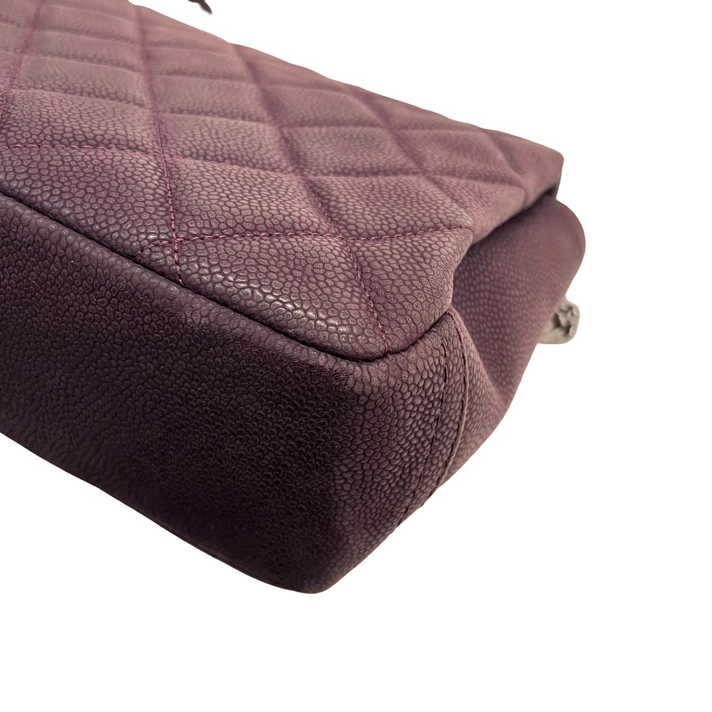 Used Chanel Caviar Leather Chain Purple PHW