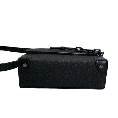 Used LOUIS VUITTON Monogram Taurillon Mini Soft Trunk Crossbody Bag Black
