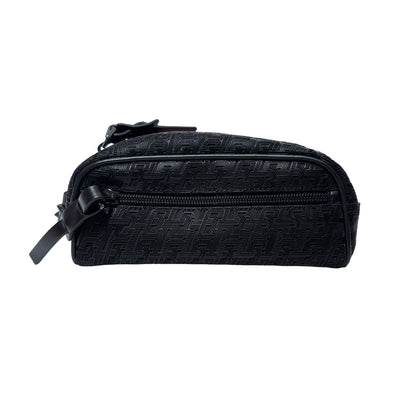 Used CHRISTIAN LOUBOUTIN Logo Textured ParisNYC Belt bag Black Red Silver