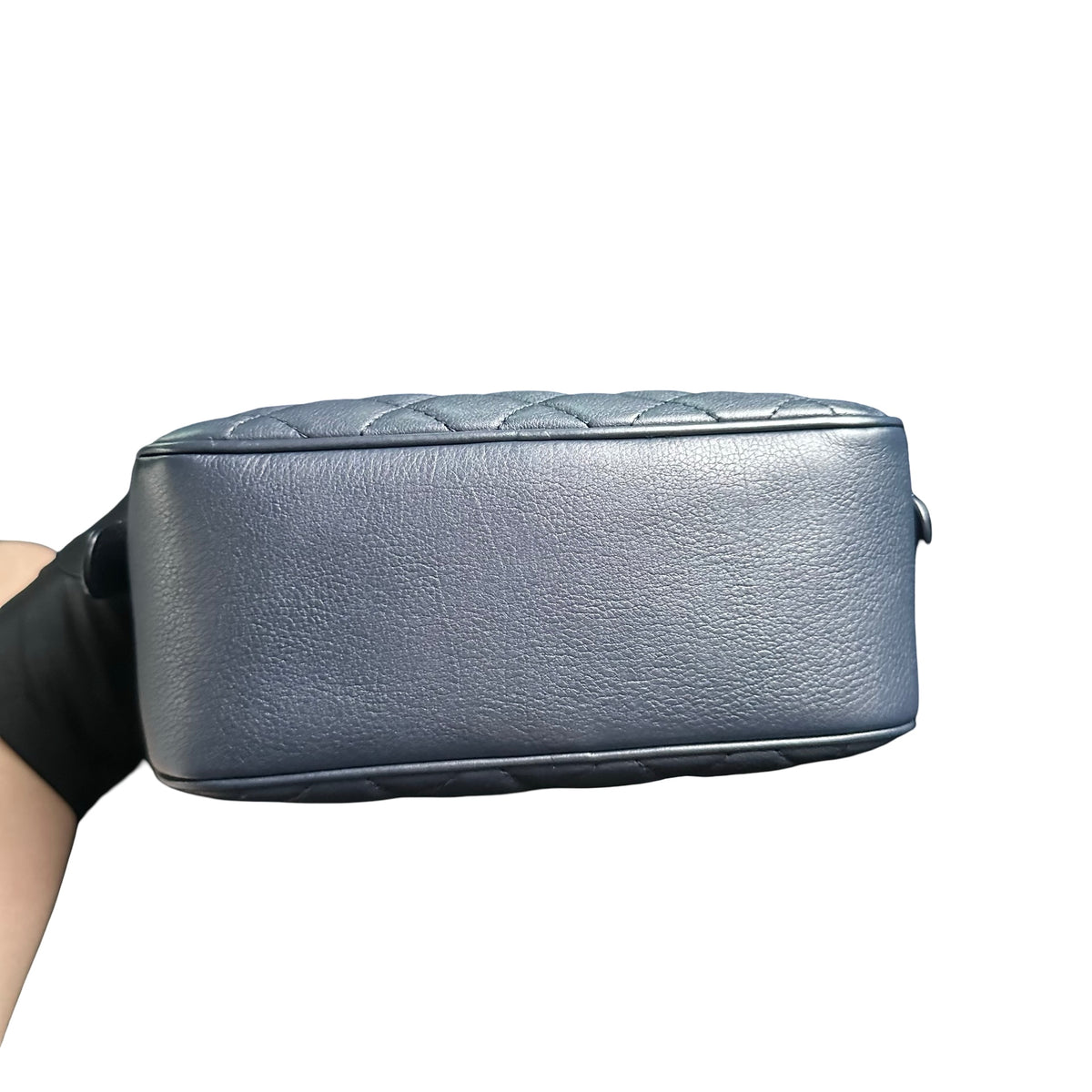 Used CHANEL Quilted Lambskin Camera Case Camera Bag Navy Gold