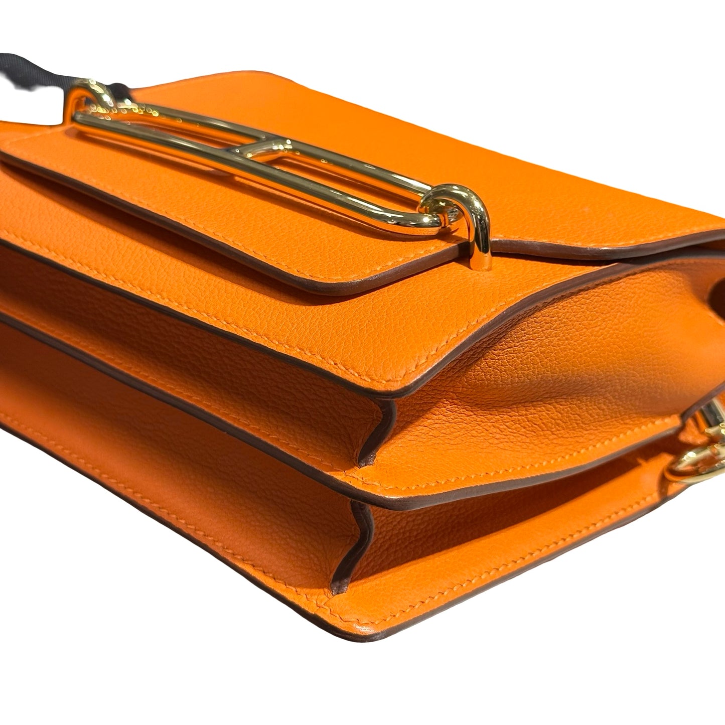Used HERMES Roulis Shoulder Bag Orange GHW