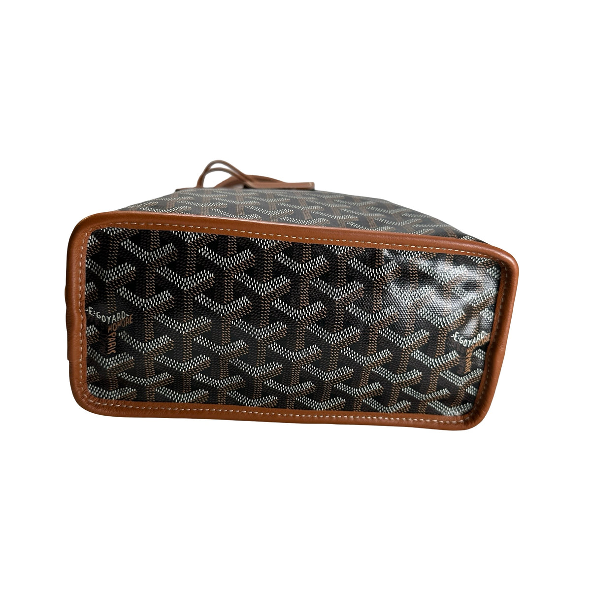 Used GOYARD Goyardine Canvas Artois Tote Bag Black Brown