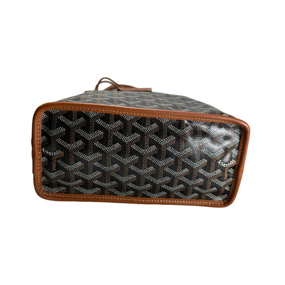 Used GOYARD Goyardine Canvas Artois Tote Bag Black Brown