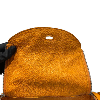 Used HERMÈS Clemence leather Lindy 26 Cross Body Bag PHW Orange (93)