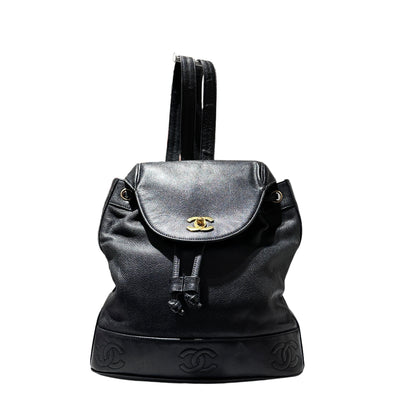 Used CHANEL Backpack Black GHW