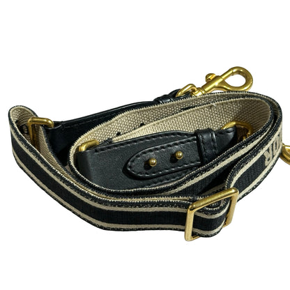 Used DIOR Calfskin Leather Saddle Mini Shoulder Bag Black GHW