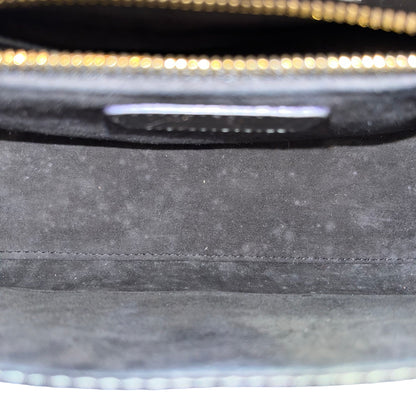 Used Dior Lady Dior Handbag Metallic Silver GHW