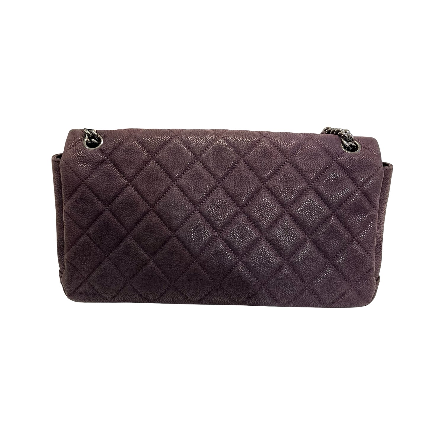 Used Chanel Caviar Leather Chain Purple PHW