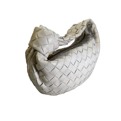 Used BOTTEGA VENETA Intrecciato Leather Jodie Handbag White GHW