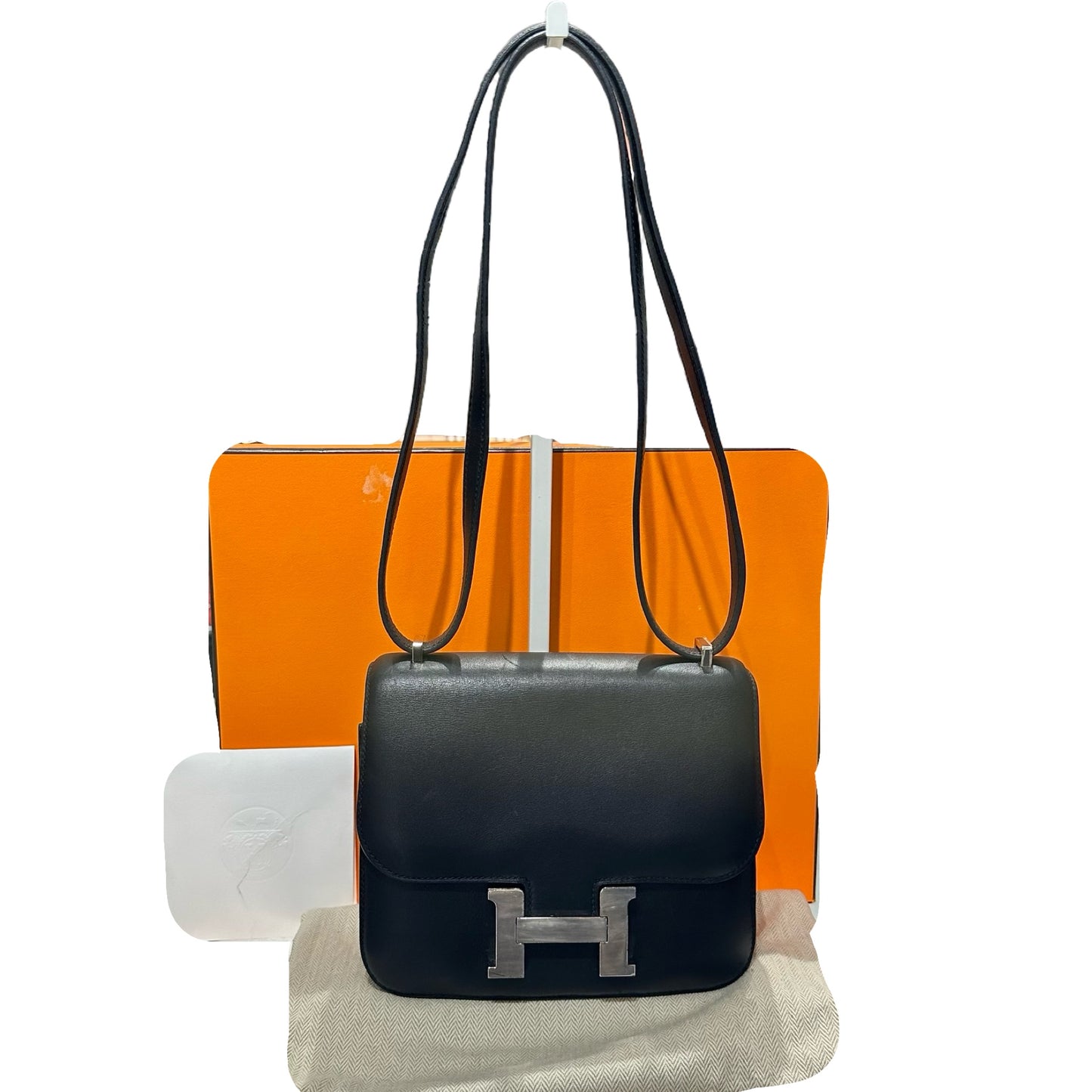Used HERMÈS Mini Constance Cross Body Bag Black PHW