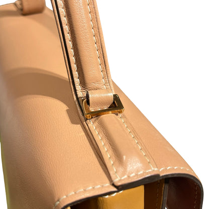 Used Delvaux Calfskin Leather Tempete MM Shoulder Bag Pink RGHW