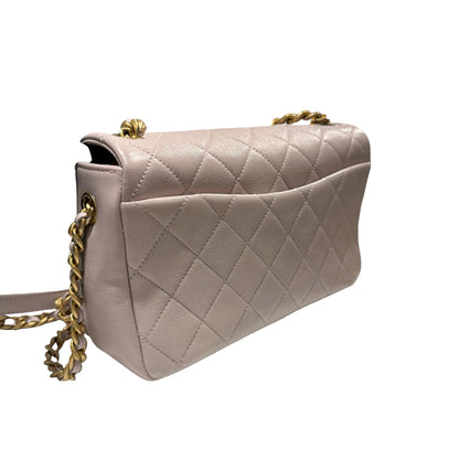 Used CHANEL Quilted Caviar 20B small fashion therapy flap bag Chain Shoulder Bag Light Purple