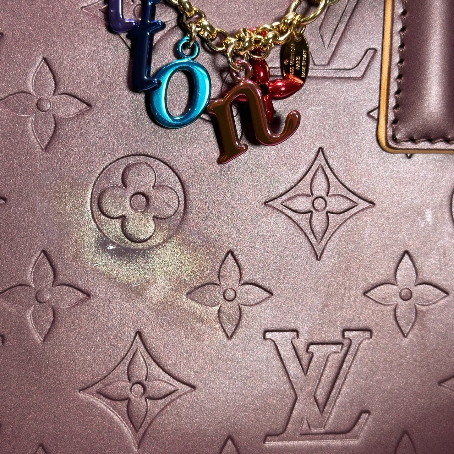 Used LOUIS VUITTON Monogram Satchel PHW Red