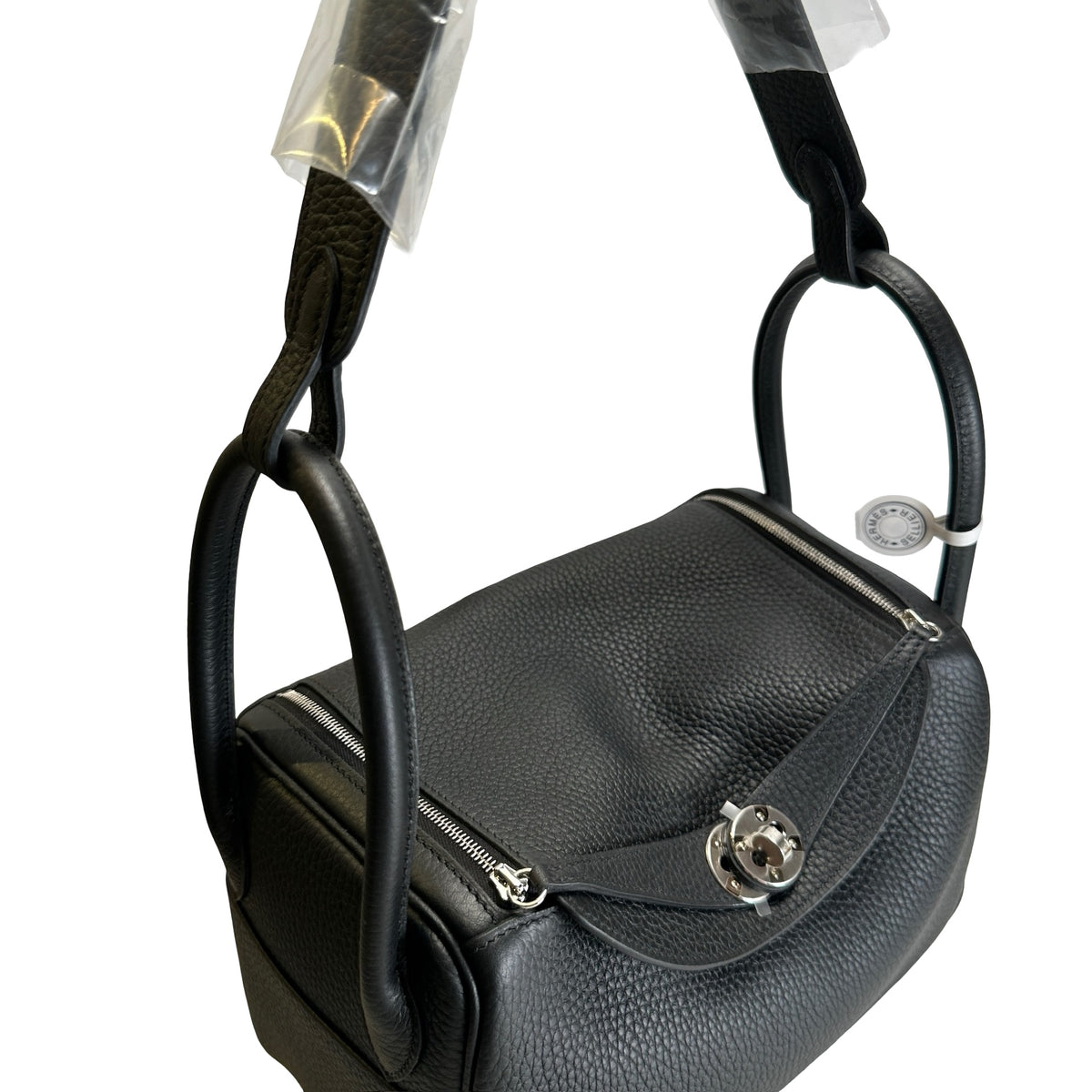 Brand New HERMES Leather Lindy 26 Handbag Black PHW