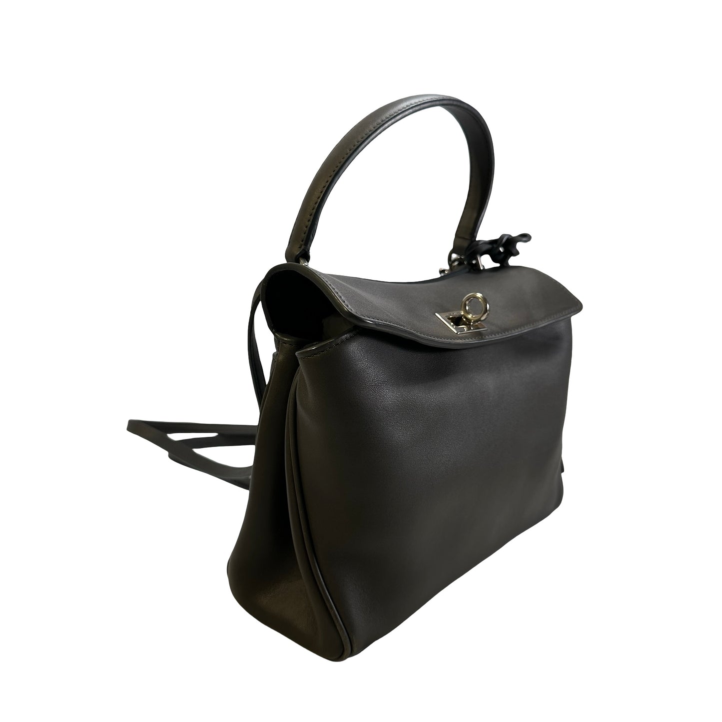 Used BALENCIAGA Leather Shoulder Bag Shoulder Bag Grey