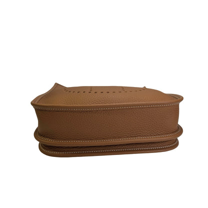 Used HERMES Clemence Evelyne Shoulder Bag Gold
