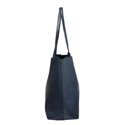 Used SAINT LAURENT East/West Supple Leather Shopping Bag Black GHW