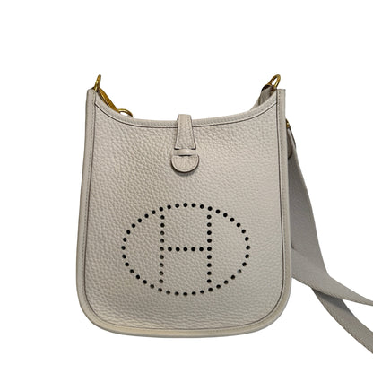 Used HERMES Clemence Leather Evelyne Cross body bag Craie