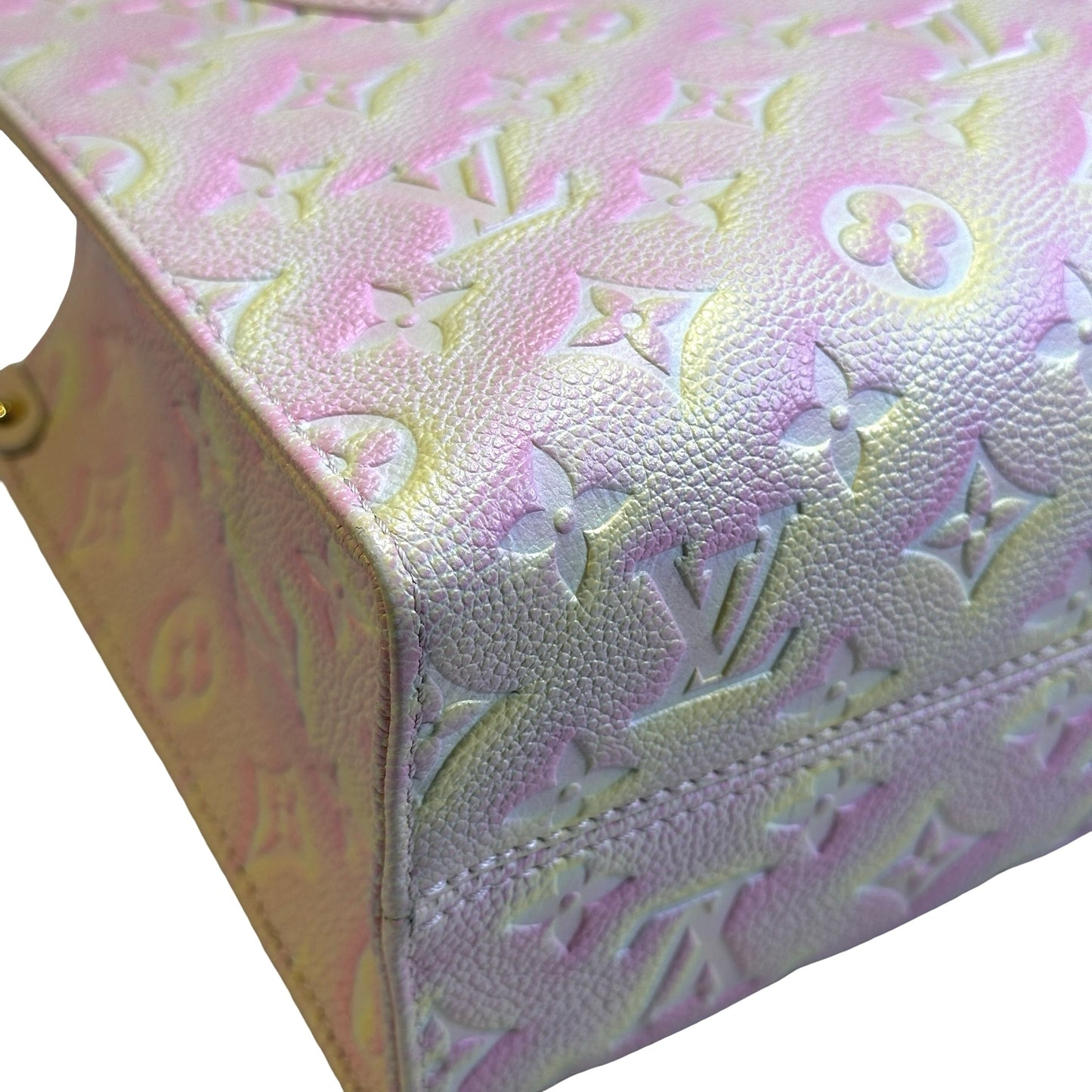 Used LOUIS VUITTON Monogram Empreinte Leather On The Go Handbag Sunrise Pastel