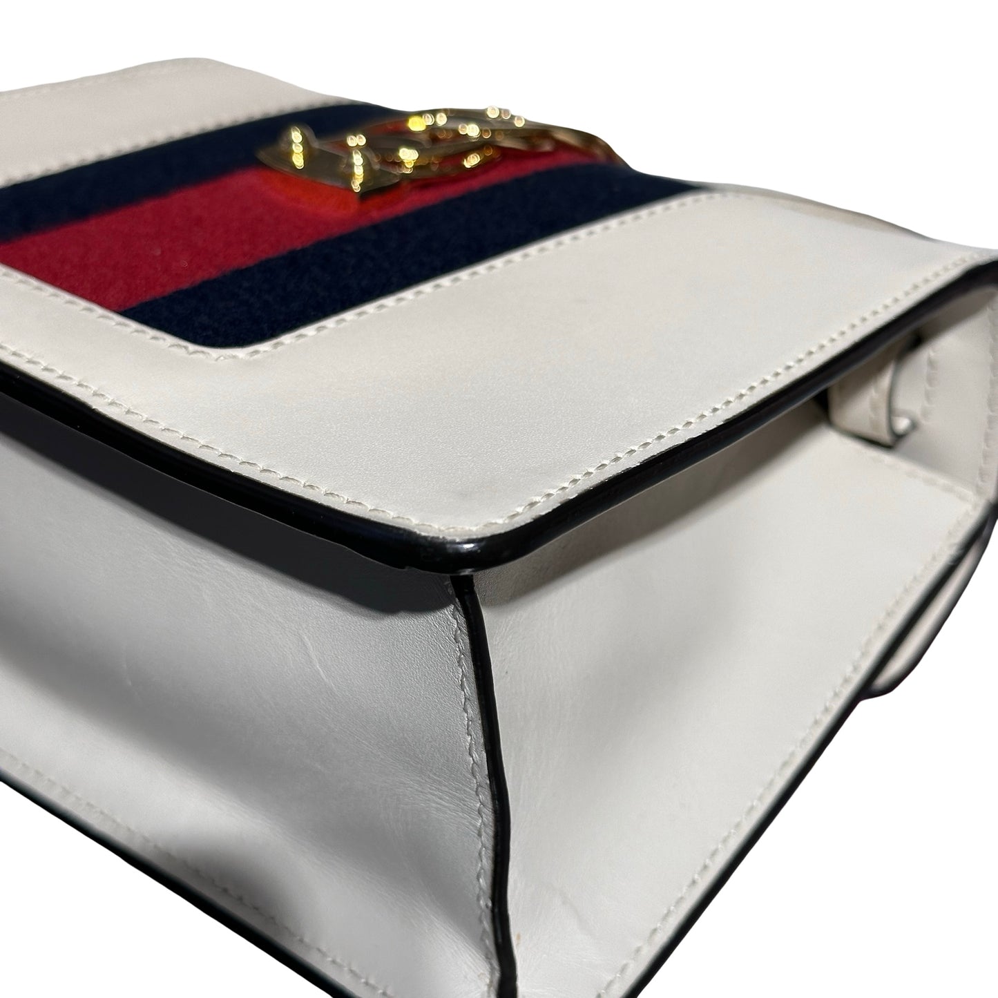Used GUCCI Cross Body Bag White GHW