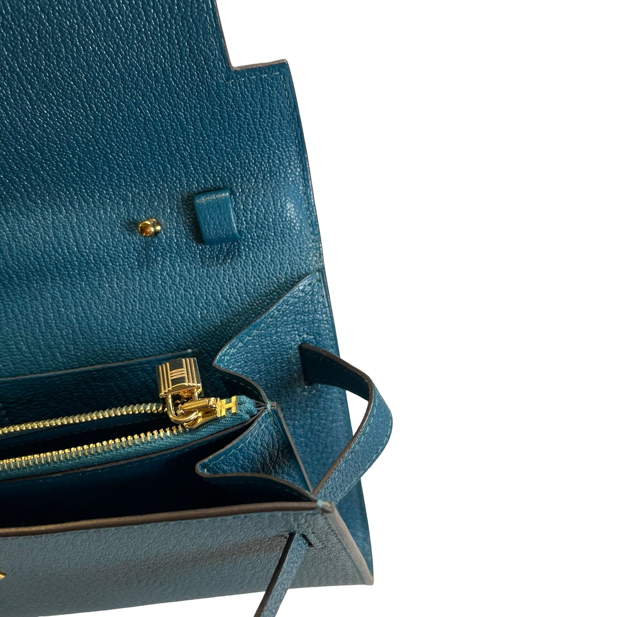 Used HERMES KELLY TO GO Crossbody Bag Green GHW