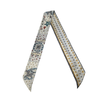 Used DIOR Star Tarot Astrology L'Etoile Twilly White Blue Yellow Grey
