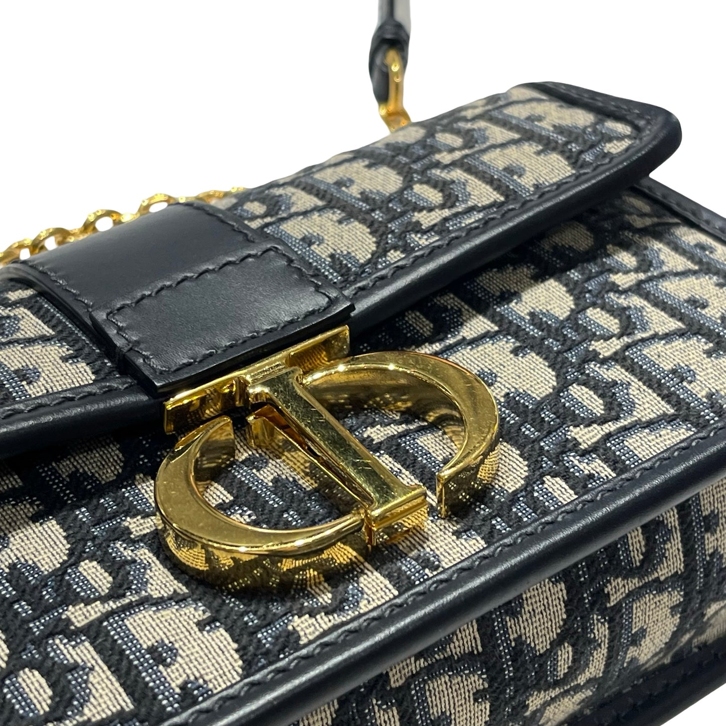 Used DIOR Oblique Oblique Montaigne 30 Crossbody Bag Navy blue